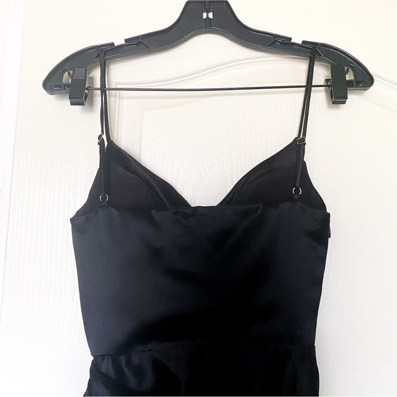 House Of CB Dress Reva Satin Balcony Corset Boned Slit Midi Black XS EUC - Picture 7 of 12